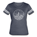 Illinois Women’s Vintage Sport T-Shirt - State Design Women’s Illinois Shirt - vintage navy/white