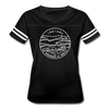 Indiana Women’s Vintage Sport T-Shirt - State Design Women’s Indiana Shirt - black/white