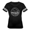 Kansas Women’s Vintage Sport T-Shirt - State Design Women’s Kansas Shirt - black/white