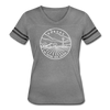 Kansas Women’s Vintage Sport T-Shirt - State Design Women’s Kansas Shirt - heather gray/charcoal