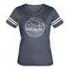 Kansas Women’s Vintage Sport T-Shirt - State Design Women’s Kansas Shirt - vintage navy/white