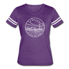 Kansas Women’s Vintage Sport T-Shirt - State Design Women’s Kansas Shirt - vintage purple/white