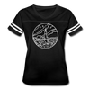Maine Women’s Vintage Sport T-Shirt - State Design Women’s Maine Shirt - black/white