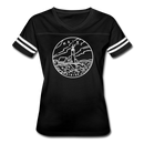 Maine Women’s Vintage Sport T-Shirt - State Design Women’s Maine Shirt - black/white