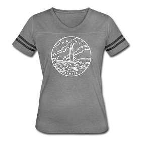 Maine Women’s Vintage Sport T-Shirt - State Design Women’s Maine Shirt - heather gray/charcoal