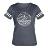 Maine Women’s Vintage Sport T-Shirt - State Design Women’s Maine Shirt - vintage navy/white