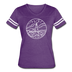 Maine Women’s Vintage Sport T-Shirt - State Design Women’s Maine Shirt - vintage purple/white