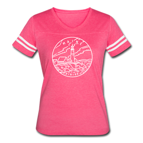 Maine Women’s Vintage Sport T-Shirt - State Design Women’s Maine Shirt