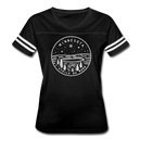 Minnesota Women’s Vintage Sport T-Shirt - State Design Women’s Minnesota Shirt - black/white