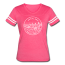 Maryland Women’s Vintage Sport T-Shirt - State Design Women’s Maryland Shirt - vintage pink/white