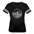 Michigan Women’s Vintage Sport T-Shirt - State Design Women’s Michigan Shirt - black/white