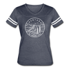 Montana Women’s Vintage Sport T-Shirt - State Design Women’s Montana Shirt - vintage navy/white