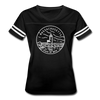 Massachusetts Women’s Vintage Sport T-Shirt - State Design Women’s Massachusetts Shirt - black/white