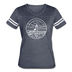 Massachusetts Women’s Vintage Sport T-Shirt - State Design Women’s Massachusetts Shirt - vintage navy/white
