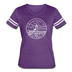 Massachusetts Women’s Vintage Sport T-Shirt - State Design Women’s Massachusetts Shirt - vintage purple/white