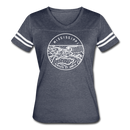 Mississippi Women’s Vintage Sport T-Shirt - State Design Women’s Mississippi Shirt - vintage navy/white