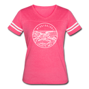 Mississippi Women’s Vintage Sport T-Shirt - State Design Women’s Mississippi Shirt - vintage pink/white