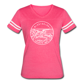 Mississippi Women’s Vintage Sport T-Shirt - State Design Women’s Mississippi Shirt