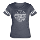Missouri Women’s Vintage Sport T-Shirt - State Design Women’s Missouri Shirt - vintage navy/white