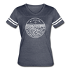 Missouri Women’s Vintage Sport T-Shirt - State Design Women’s Missouri Shirt - vintage navy/white