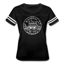 Nebraska Women’s Vintage Sport T-Shirt - State Design Women’s Nebraska Shirt - black/white