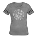 Oklahoma Women’s Vintage Sport T-Shirt - State Design Women’s Oklahoma Shirt - heather gray/charcoal