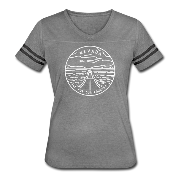 Nevada Women’s Vintage Sport T-Shirt - State Design Women’s Nevada Shirt - heather gray/charcoal