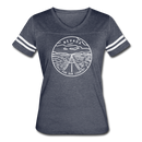 Nevada Women’s Vintage Sport T-Shirt - State Design Women’s Nevada Shirt - vintage navy/white