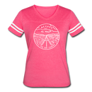 Nevada Women’s Vintage Sport T-Shirt - State Design Women’s Nevada Shirt - vintage pink/white