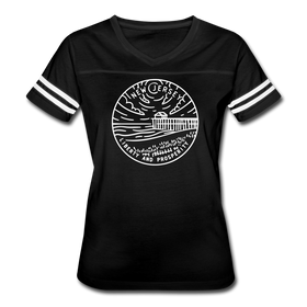 New Jersey Women’s Vintage Sport T-Shirt - State Design Women’s New Jersey Shirt - black/white