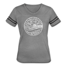 New Jersey Women’s Vintage Sport T-Shirt - State Design Women’s New Jersey Shirt - heather gray/charcoal