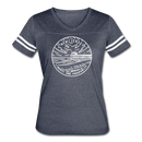 New Jersey Women’s Vintage Sport T-Shirt - State Design Women’s New Jersey Shirt - vintage navy/white