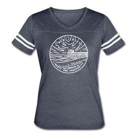 New Jersey Women’s Vintage Sport T-Shirt - State Design Women’s New Jersey Shirt - vintage navy/white