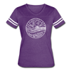 New Jersey Women’s Vintage Sport T-Shirt - State Design Women’s New Jersey Shirt - vintage purple/white
