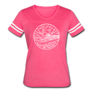 New Jersey Women’s Vintage Sport T-Shirt - State Design Women’s New Jersey Shirt - vintage pink/white