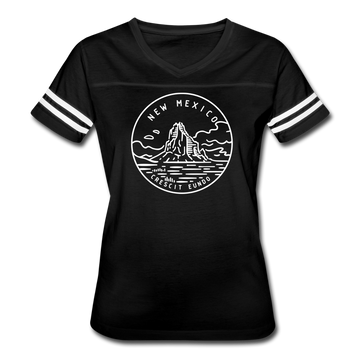 New Mexico Women’s Vintage Sport T-Shirt - State Design Women’s New Mexico Shirt - black/white