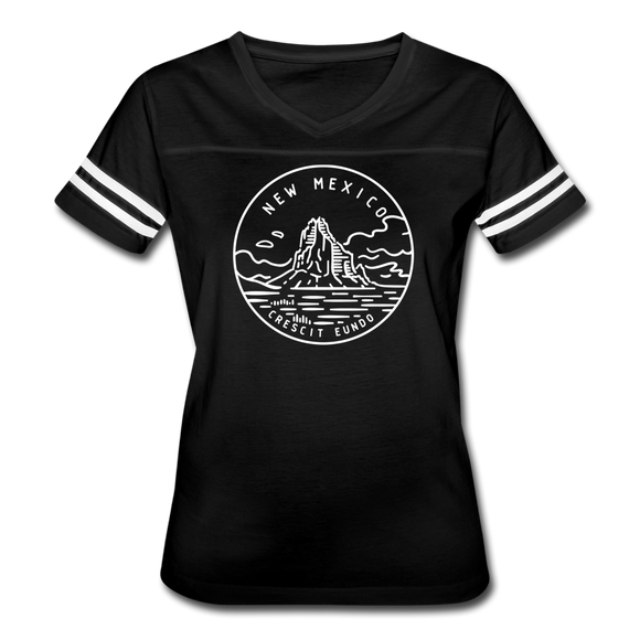 New Mexico Women’s Vintage Sport T-Shirt - State Design Women’s New Mexico Shirt - black/white