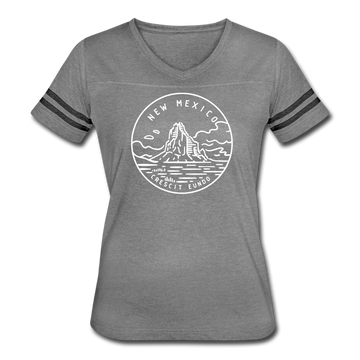 New Mexico Women’s Vintage Sport T-Shirt - State Design Women’s New Mexico Shirt - heather gray/charcoal