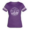 New York Women’s Vintage Sport T-Shirt - State Design Women’s New York Shirt - vintage purple/white