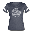 New Hampshire Women’s Vintage Sport T-Shirt - State Design Women’s New Hampshire Shirt - vintage navy/white