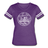 Ohio Women’s Vintage Sport T-Shirt - State Design Women’s Ohio Shirt - vintage purple/white