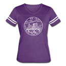 Ohio Women’s Vintage Sport T-Shirt - State Design Women’s Ohio Shirt - vintage purple/white