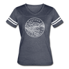 Oregon Women’s Vintage Sport T-Shirt - State Design Women’s Oregon Shirt - vintage navy/white