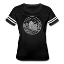 Rhode Island Women’s Vintage Sport T-Shirt - State Design Women’s Rhode Island Shirt - black/white