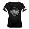 Rhode Island Women’s Vintage Sport T-Shirt - State Design Women’s Rhode Island Shirt - black/white