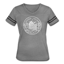 Rhode Island Women’s Vintage Sport T-Shirt - State Design Women’s Rhode Island Shirt - heather gray/charcoal
