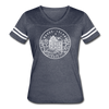 Rhode Island Women’s Vintage Sport T-Shirt - State Design Women’s Rhode Island Shirt - vintage navy/white