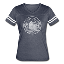 Rhode Island Women’s Vintage Sport T-Shirt - State Design Women’s Rhode Island Shirt - vintage navy/white