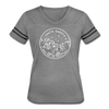South Dakota Women’s Vintage Sport T-Shirt - State Design Women’s South Dakota Shirt - heather gray/charcoal