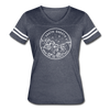 South Dakota Women’s Vintage Sport T-Shirt - State Design Women’s South Dakota Shirt - vintage navy/white